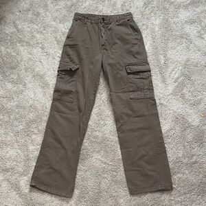 Cargo Wide-Leg Pants in Olive Brown